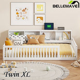 Bellemave® Twin XL Size Wood Daybed with Storage Cabinets and USB Ports - Bellemave